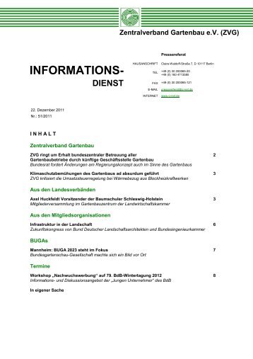 informations- dienst - Zentralverband Gartenbau eV