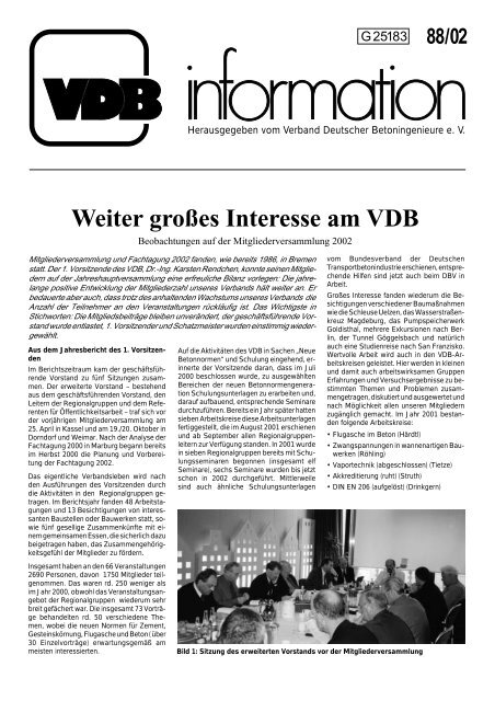 großes Interesse am VDB - Verband Deutscher Betoningenieure