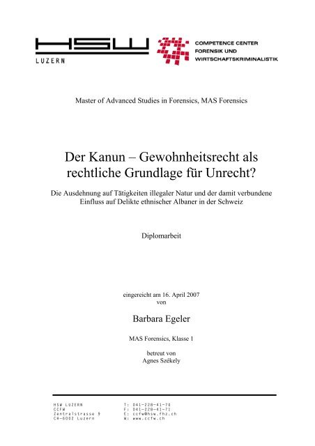 Gewohnheitsrecht als rechtliche Grundlage für Unrecht? - CCFW