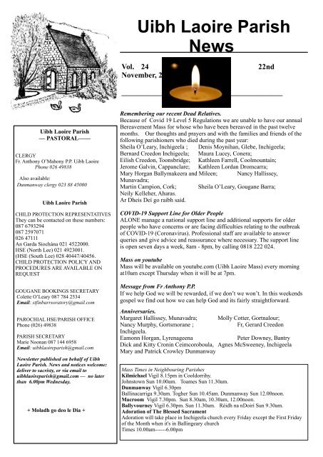 Newsletter 24 - 22nd November, 2020