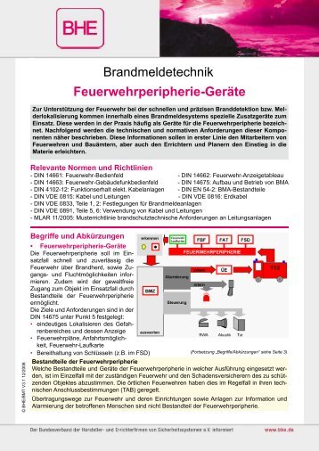 Brandmeldetechnik Feuerwehrperipherie-Geräte