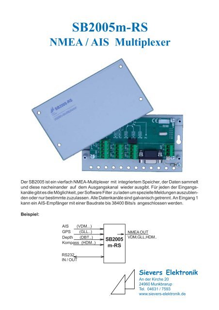 SB2005m-RS NMEA / AIS Multiplexer - Sievers Elektronik