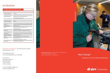 Ausbildung und Studium: Bachelor Maschinenbau (PDF, 160 KB