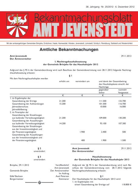 [PDF] Dokument ansehen - Amt Jevenstedt