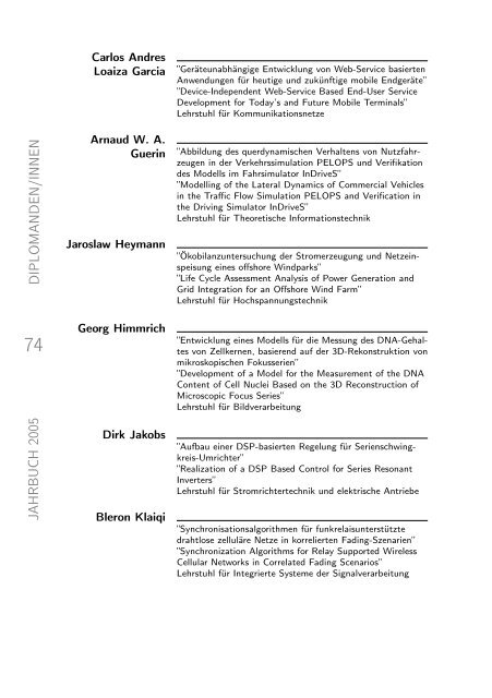 absolventenjahrbuch 2005 - Tag der Elektrotechnik und ...