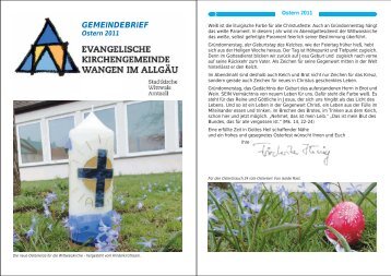 gemeindebrief - Evangelische Kirchengemeinde Wangen im Allgäu