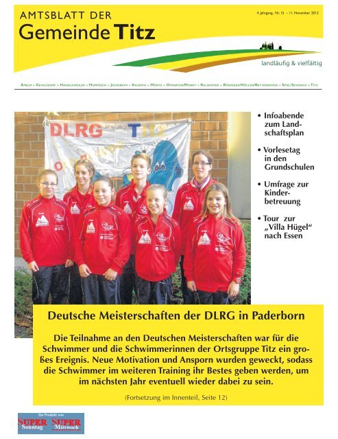 Amtsblatt Nr. 15/2012 - Gemeinde Titz