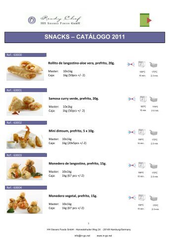 snacks – catálogo 2011