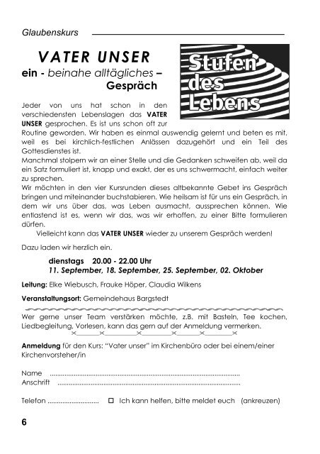Gemeindebrief September - Oktober - November 2012
