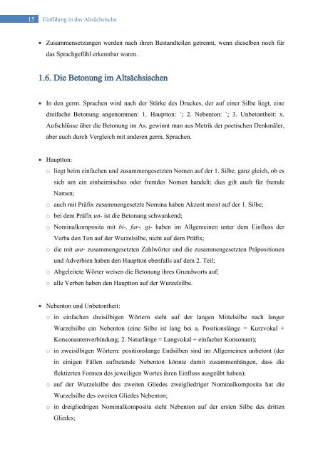 Einführng in das Altsächsische