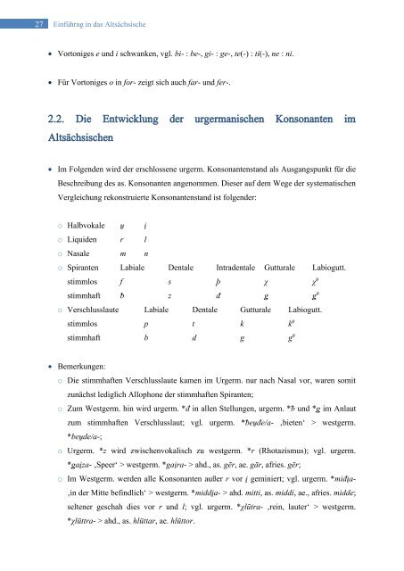 Einführng in das Altsächsische