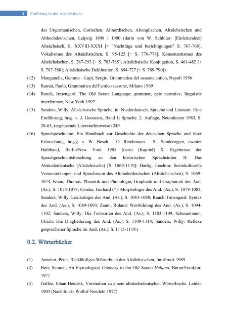 Einführng in das Altsächsische