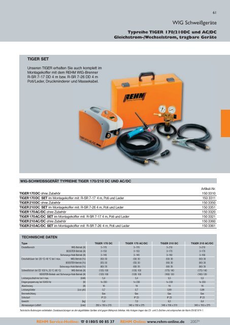 SCHWEISSGERÄTE 2007/2008 - Rehm