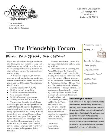 The Friendship Forum - Friendship Home