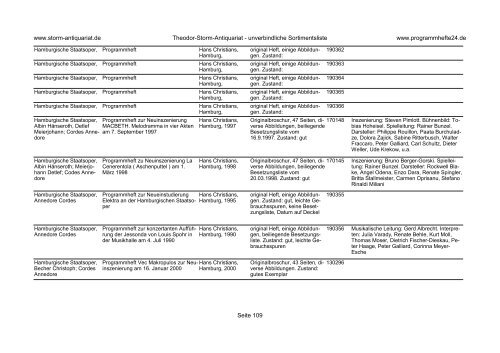 Einen Katalog unseres Programmhefte - Angebotes können Sie sich