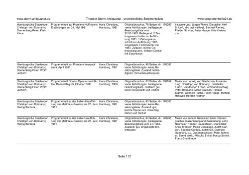 Einen Katalog unseres Programmhefte - Angebotes können Sie sich