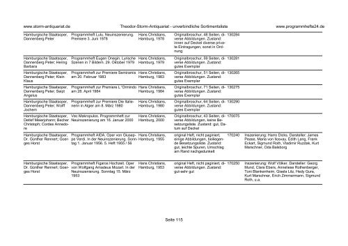 Einen Katalog unseres Programmhefte - Angebotes können Sie sich