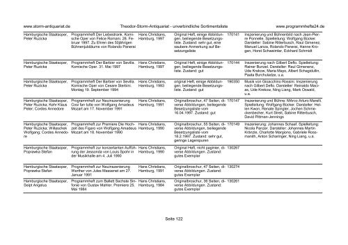 Einen Katalog unseres Programmhefte - Angebotes können Sie sich