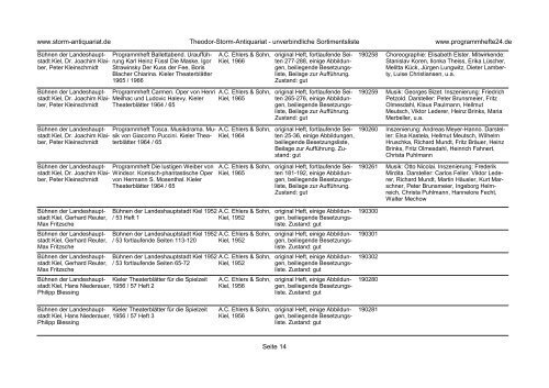 Einen Katalog unseres Programmhefte - Angebotes können Sie sich