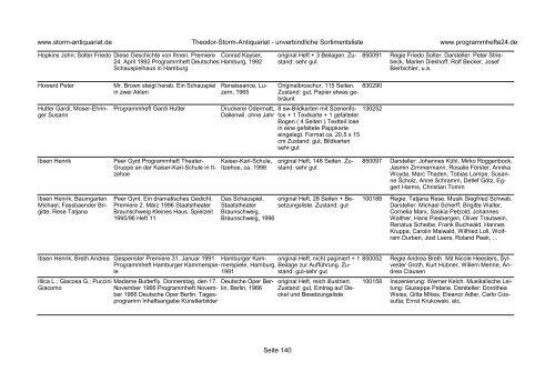 Einen Katalog unseres Programmhefte - Angebotes können Sie sich