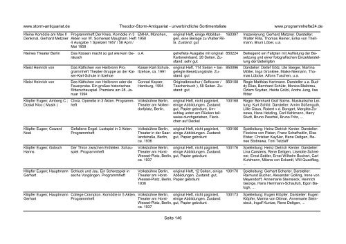 Einen Katalog unseres Programmhefte - Angebotes können Sie sich