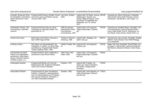 Einen Katalog unseres Programmhefte - Angebotes können Sie sich