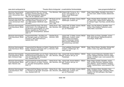 Einen Katalog unseres Programmhefte - Angebotes können Sie sich