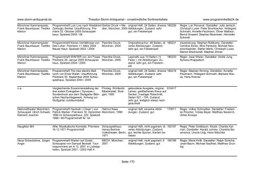 Einen Katalog unseres Programmhefte - Angebotes können Sie sich