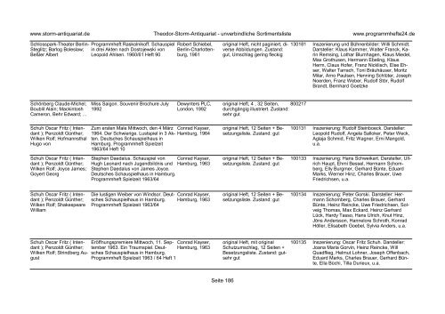 Einen Katalog unseres Programmhefte - Angebotes können Sie sich