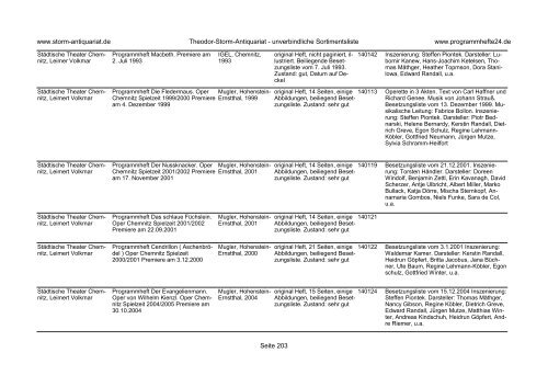 Einen Katalog unseres Programmhefte - Angebotes können Sie sich