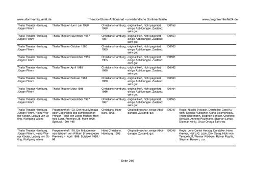 Einen Katalog unseres Programmhefte - Angebotes können Sie sich