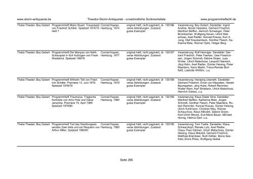 Einen Katalog unseres Programmhefte - Angebotes können Sie sich