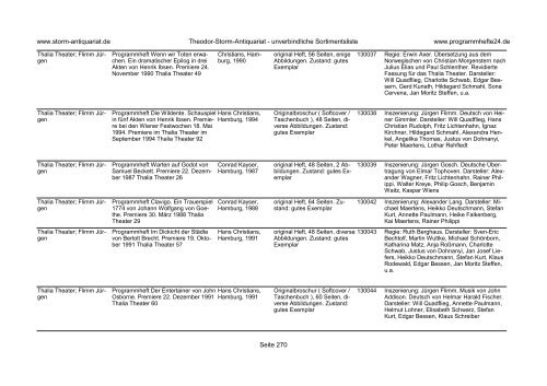 Einen Katalog unseres Programmhefte - Angebotes können Sie sich