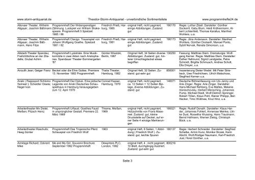 Einen Katalog unseres Programmhefte - Angebotes können Sie sich