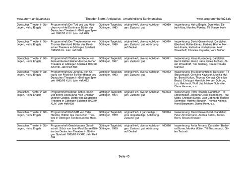 Einen Katalog unseres Programmhefte - Angebotes können Sie sich