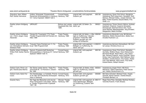 Einen Katalog unseres Programmhefte - Angebotes können Sie sich