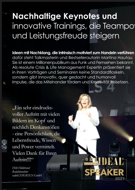 Silvia Schneider VITALITY COLLEGE im Orhideal IMAGE Magazin Januar 2021