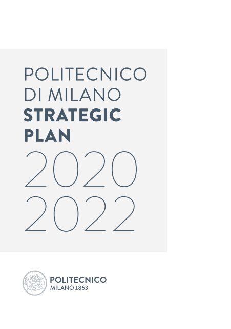 Politecnico di Milano - Strategic Plan 2020-2022