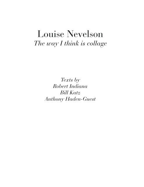 Anthony Haden-Guest – Louise Nevelson