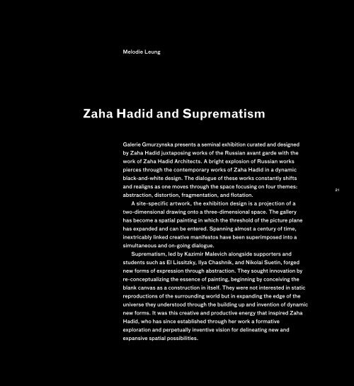 Melodie Leung – Zaha Hadid and Suprematism