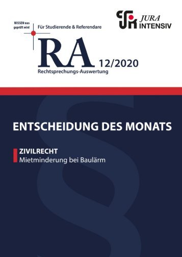 RA 12/2020 - Entscheidung des Monats