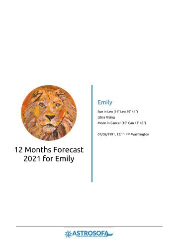 Example Horoscope: 12 month forecast Leo