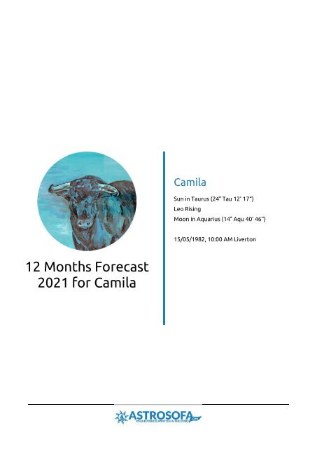 Example Horoscope: 12 month forecast for Taurus