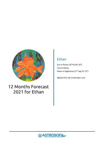 Example Horoscope: 12 month forecast 2021 Pisces