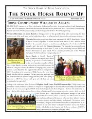 THE STOCK HORSE ROUND-UP - Stock Horse of Texas