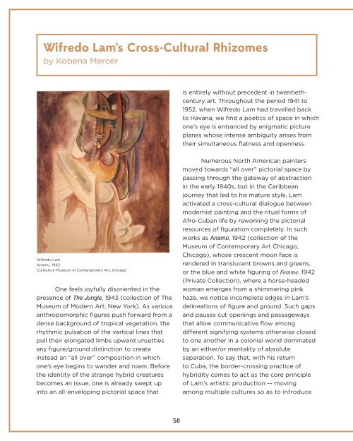 Kobena Mercer – Wifredo Lam’s Cross-Cultural Rhizomes