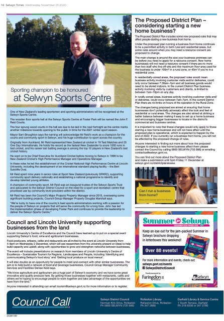 Selwyn Times: November 25, 2020