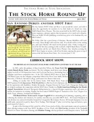 Of -u tock orse ound - Stock Horse of Texas