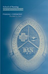 GW Nursing Fall 2020 Pinning Ceremony Program