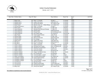 Union County Extension - Eastern Oregon Livestock Show